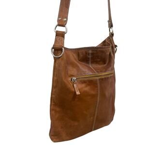 Country Road Brown Australain Leather Slouchy Bag Adjustable Strap 14.5" x 12"